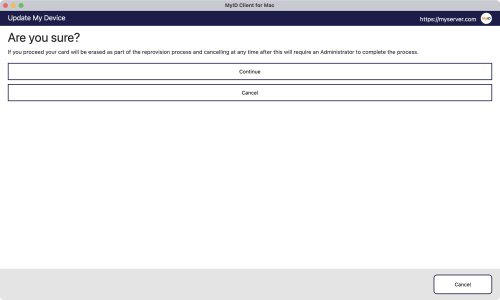 Update My Device screen